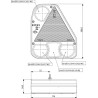 Feu arrière LED rectangle droit câblé GOPART LA45002