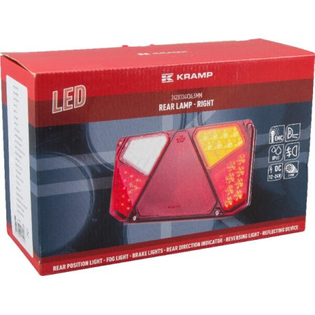 Feu arrière LED rectangle droit 7 plots UNIVERSEL LA40006