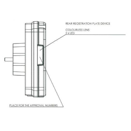 Feu arrière LED rectangle droit 7 plots UNIVERSEL LA40006