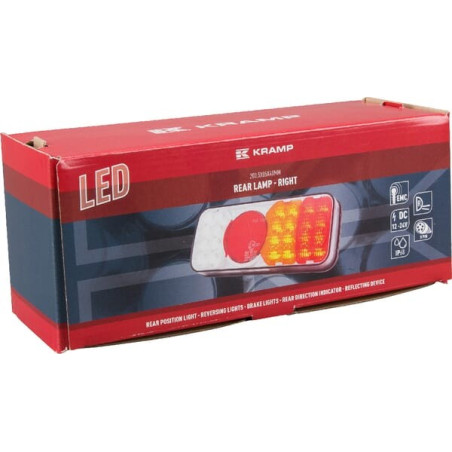 Feu arrière LED rectangle droit 5 plots UNIVERSEL LA40032