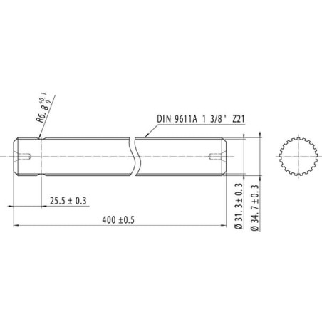 Extémité d'arbre 400mm UNIVERSEL 6738400KR