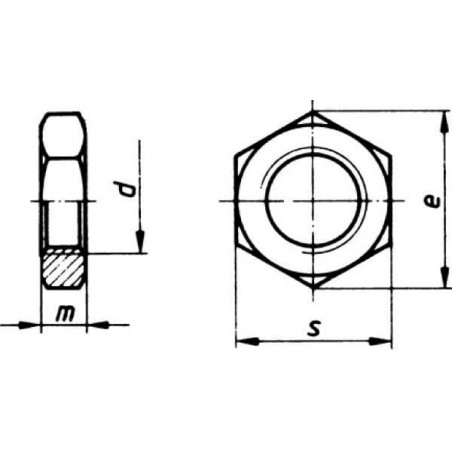Écrou hexagonal bas M10x1,50 UNIVERSEL 93610