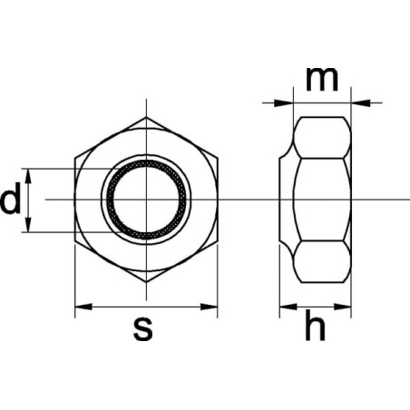 Écrou hexagonal autobloquant UNIVERSEL 9856P5000