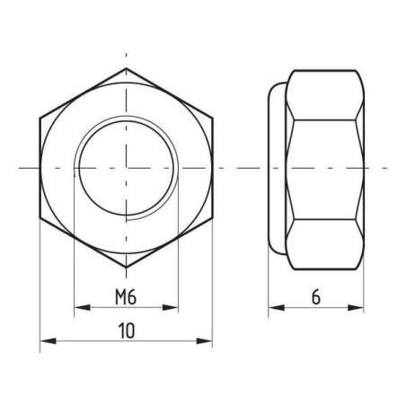 Écrou hexagonal autobloquant UNIVERSEL 9856