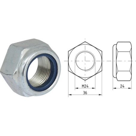 Écrou hexagonal autobloquant UNIVERSEL 9852415