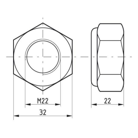 Écrou hexagonal autobloquant UNIVERSEL 98522