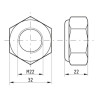 Écrou hexagonal autobloquant UNIVERSEL 98522