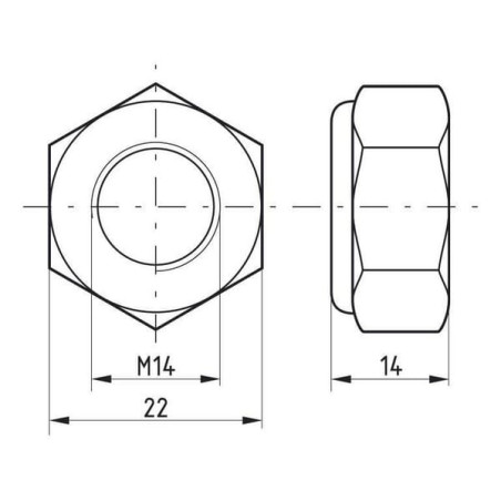 Écrou hexagonal autobloquant UNIVERSEL 9851415