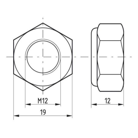 Écrou hexagonal autobloquant UNIVERSEL 9851215