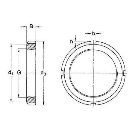 Écrou de blocage M100x2,00 UNIVERSEL KM20