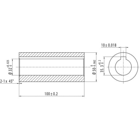 Douille 32x50x100mm UNIVERSEL 6740175KR