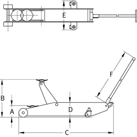 Cric pneumatique 10 tonnes COMPAC A10TC