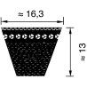 Courroie trapézoïdale dentée Lw MS OPTIBELT XPB1525
