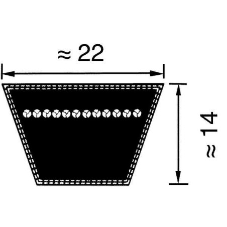 Courroie trapézoïdale C158 22x4000 OPTIBELT VB224000