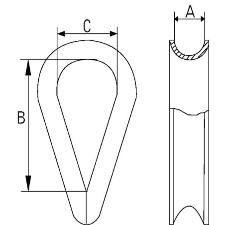 Cosse-coeur 5mm UNIVERSEL WT05RVS