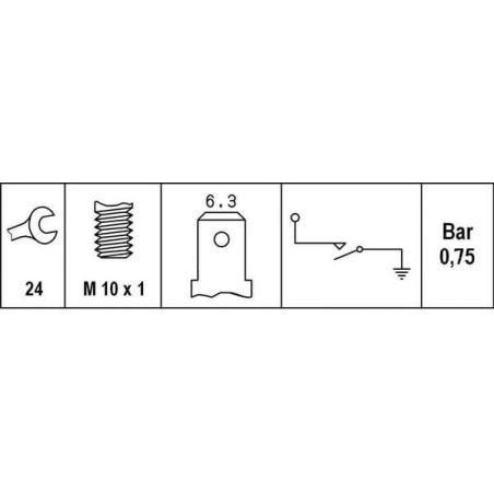 Sonde de pression d'huile HELLA 6ZL003259481