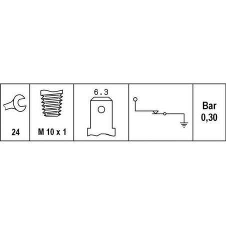 Sonde de pression d'huile HELLA 6ZL003259411