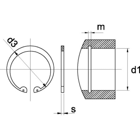 Circlip 25mm UNIVERSEL 47225