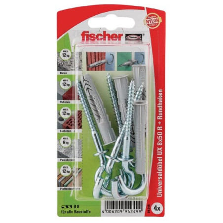 Cheville et vis à crochet FISCHER UX850RHK