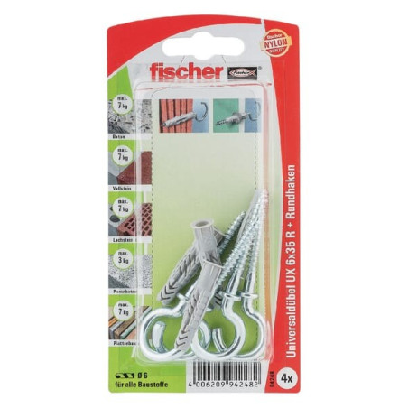 Cheville et vis à crochet FISCHER UX635RHK