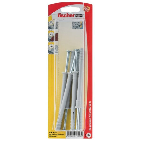 Cheville à clouer avec vis FISCHER N8100ZK