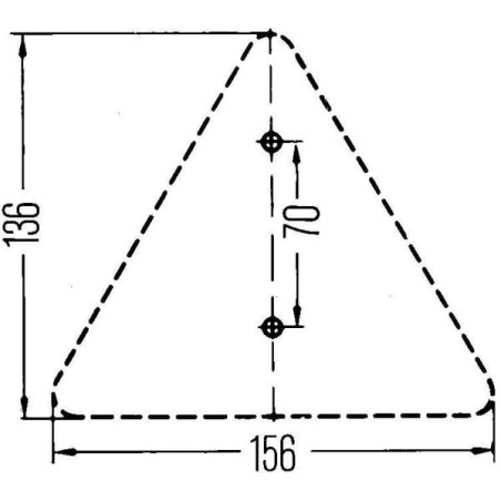 Catadioptre triangle rouge 156x136mm à visser HELLA 8RA002020001