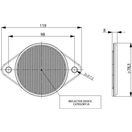 Catadioptre rond orange diamètre 75mm à visser GOPART LA75017