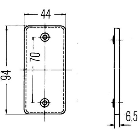 Catadioptre rectangle rouge 94x44mm à visser HELLA 8RA003326001