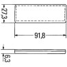 Catadioptre rectangle rouge 91,8x27,3mm autocollant HELLA 8RA342014157