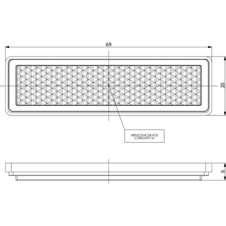 Catadioptre rectangle orange GOPART LA75008