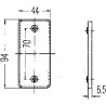 Catadioptre rectangle orange 180x40mm à visser HELLA 8RA003326011