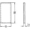 Catadioptre rectangle orange 105x55mm autocollant HELLA 8RB004713001