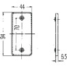 Catadioptre rectangle blanc 94x44mm autocollant HELLA 8RA003326051
