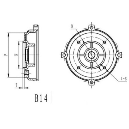 Bride moteur UNIVERSEL EM9112B14FLA3