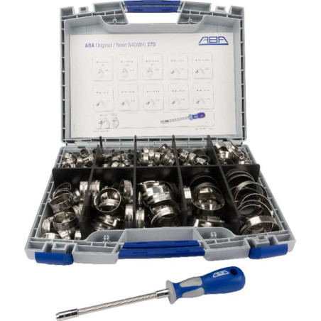 Boîte d'assortiment de colliers de serrage ABA HCS12DB76