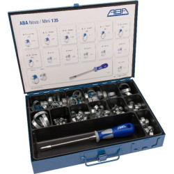 Boîte d'assortiment de colliers de serrage ABA HCS12DB135