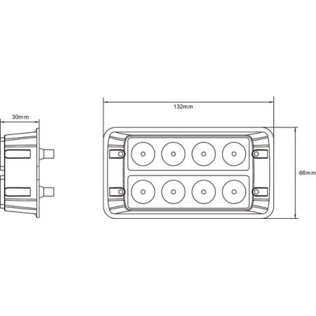 Avertisseur flash LED orange 8x3W duo 12/24V UNIVERSEL LA20012