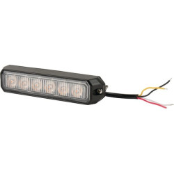 Avertisseur flash LED orange 6x3W 12/24V UNIVERSEL LA20014