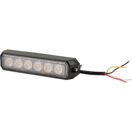 Avertisseur flash LED orange 6x3W 12/24V UNIVERSEL LA20014