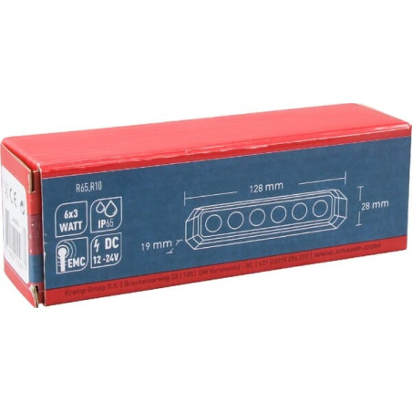 Avertisseur flash LED orange 6x3W 12/24V UNIVERSEL LA20014