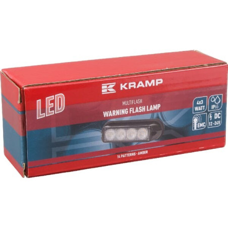 Avertisseur flash LED orange 4x3W 12/24V UNIVERSEL LA20011