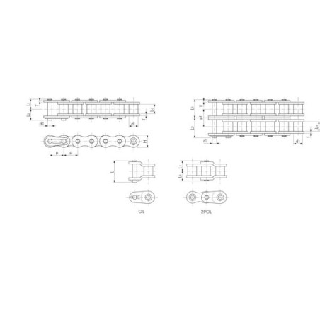 Maillon d'attache TSUBAKI RS08B2SLAMBDA