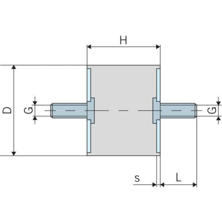 Silent bloc type A UNIVERSEL 2520A55RVS