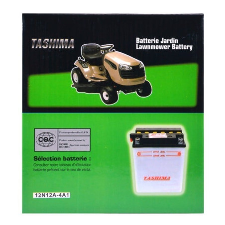 BATTERIE 12V 12A/H (12N12A-4A1) Borne + a gauche - TASHIMA