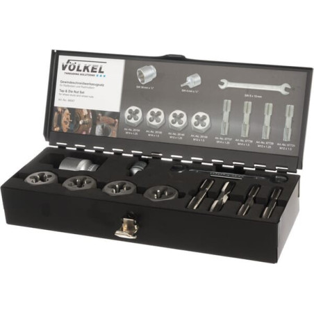 Kit de filières taraudées et hexagonales VÖLKEL 48647VOL