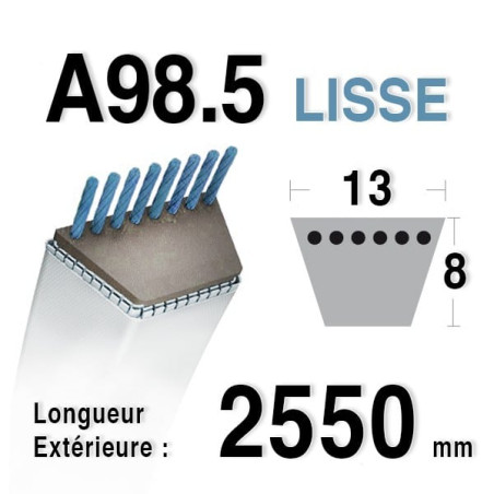 COURROIE A98.5 - CASTELGARDEN 35062010 - HONDA CG35062010H0 - SOLO - ISEKI