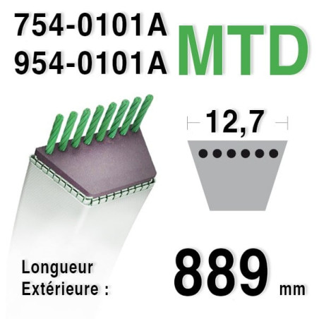 Courroie MTD 754-0101A - 954-0101A CUB CADET - BOLENS
