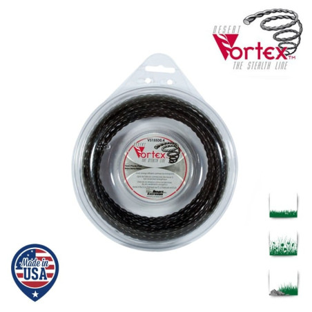 Coque fil nylon hélicoïdal copolymère VORTEX  - 2.40mm x 35m - Qualité professionnelle - Fabrication américaine