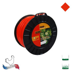 Bobine fil nylon carré OZAKI Premium - 2.40mm x 207m - Qualité professionnelle - Fabrication française 