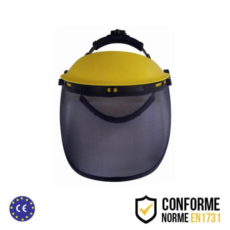 Visière professionnelle de protection à écran grillagé relevable en métal